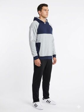 Adidas Blue And Gray Hoodie Size Large A0138